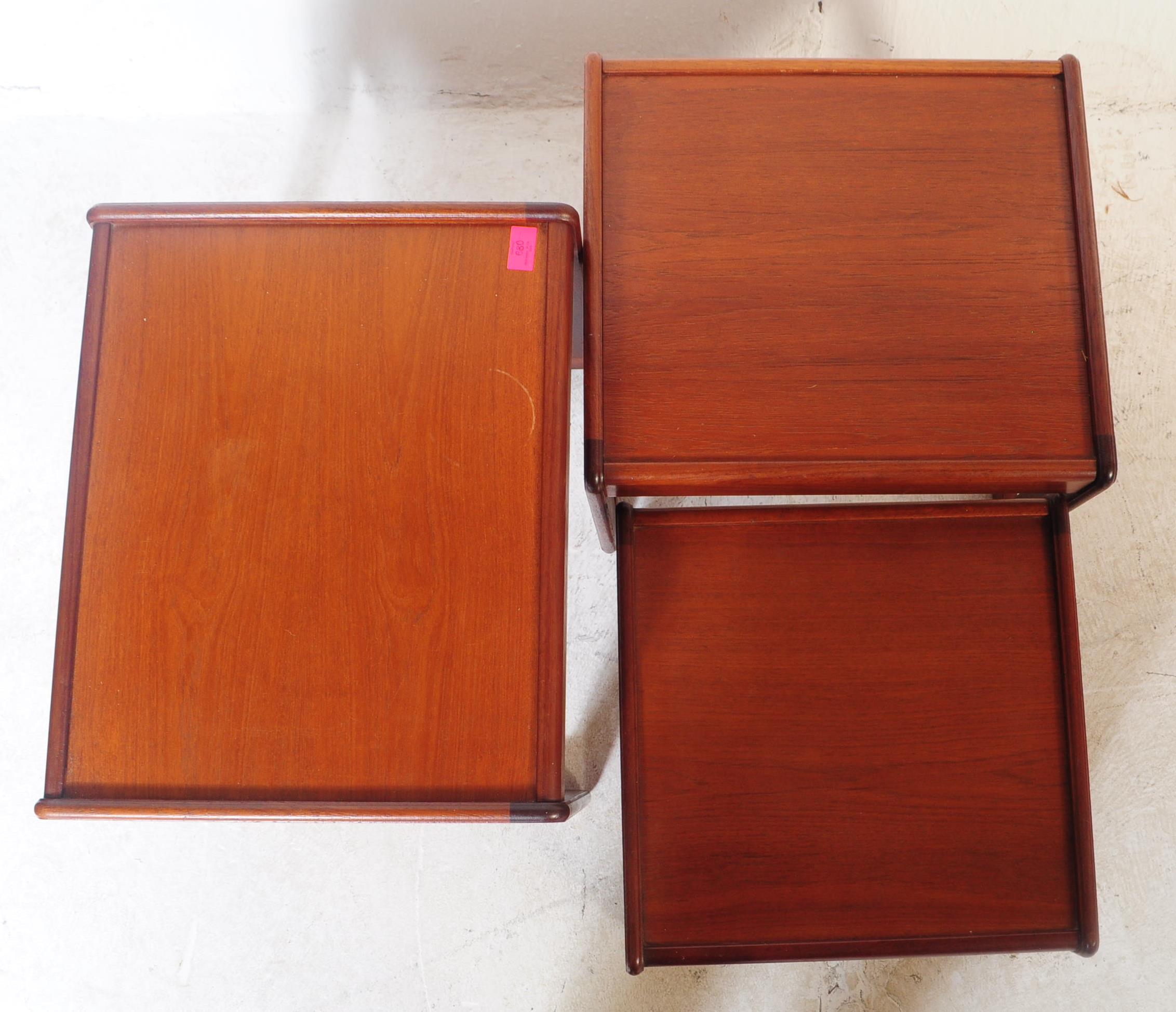 MID CENTURY TEAK NEST OF TABLES - QUADRILLE STYLE - Image 4 of 5