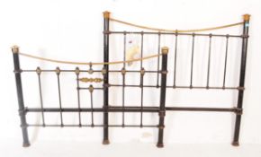 VICTORIAN BRASS AND CAST IRON DOUBLE BED