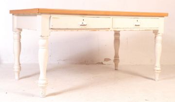 EARLY 20TH CENTURY PAINTED PINE CHURCH WRITING TABLE