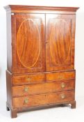 LATE 18TH CENTURY MAHOGANY INLAID WARDROBE WITH DRAWERS