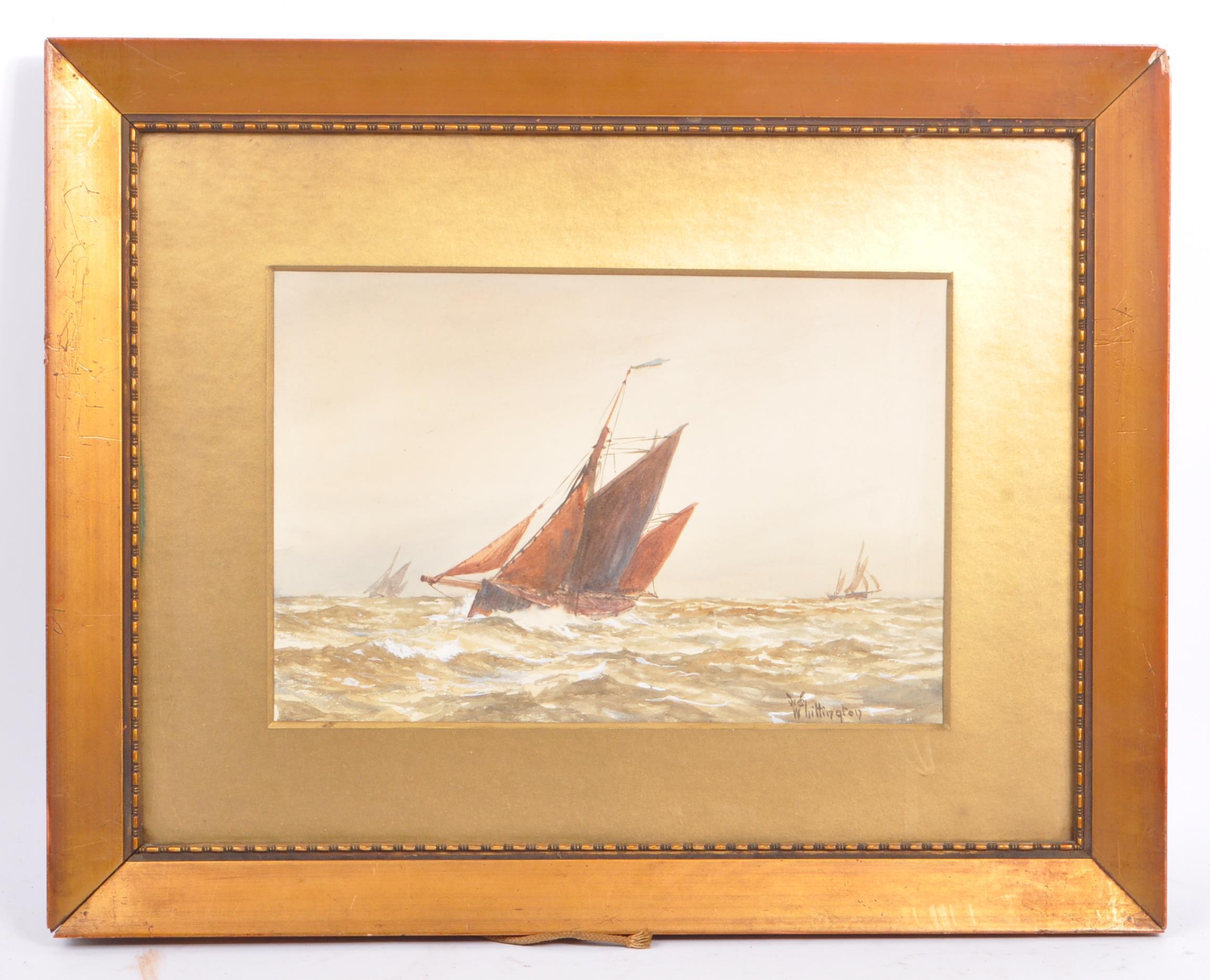 TWO 19TH MARITIME SAILING BOAT SCENES BY WG WHITTINGTON - Image 5 of 7