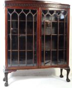 EDWARDIAN MAHOGANY CHIPPENDALE REVIVAL BOOKCASE / CABINET