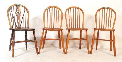 HARLEQUIN SET OF VICTORIAN WINDSOR SPINDLE BACK DINING CHAIRS