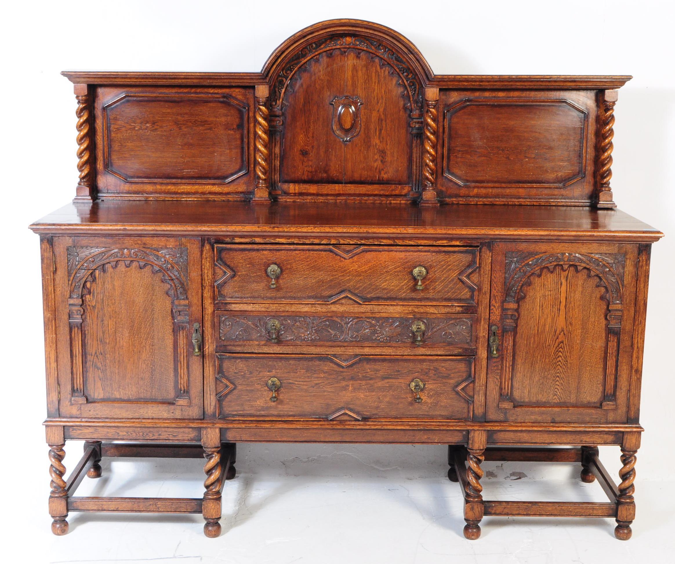 JACOBEAN REVIVAL IPSWICH OAK BUFFET SIDEBOARD - Image 2 of 12