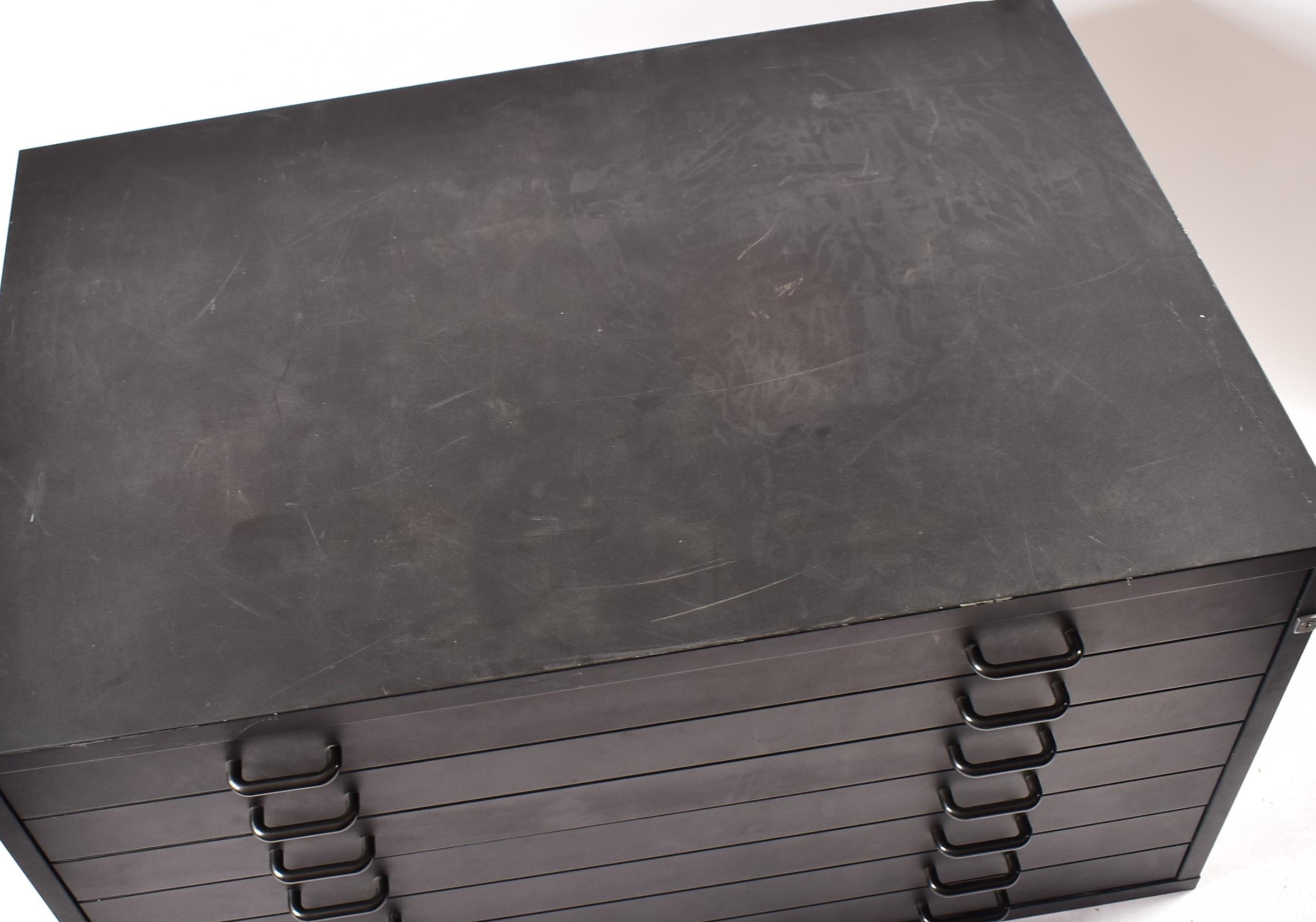 LARGE CONTEMPORARY BLACK PAINTED METAL FILING CABINET CHEST - Image 2 of 8