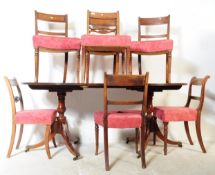 19TH CENTURY GEORGE IV REGENCY DINING CHAIRS WITH TABLE