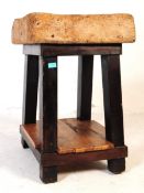 19TH CENTURY PINE BUTCHERS BLOCK WITH LATER LEGS