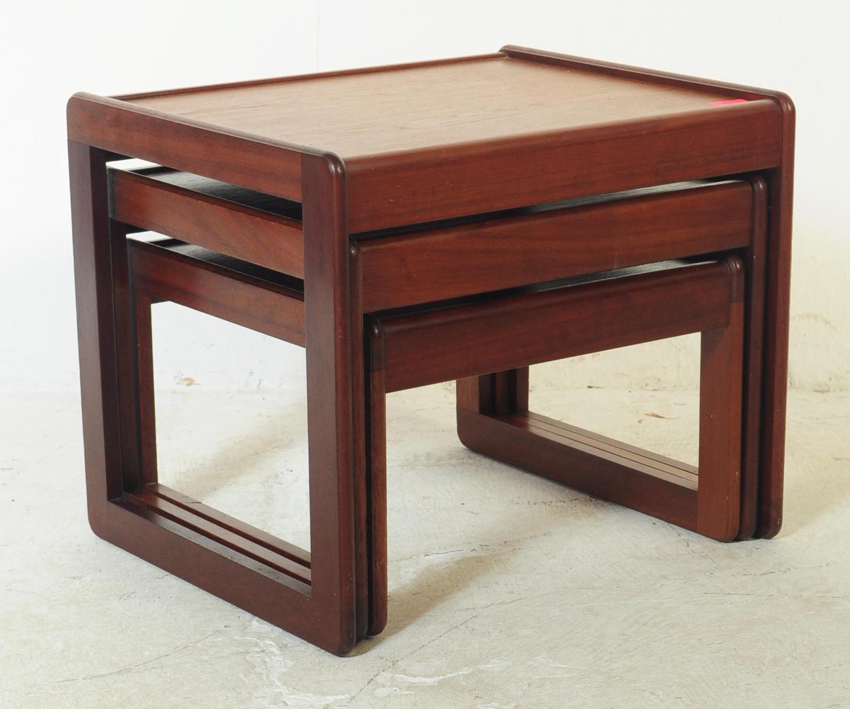 MID CENTURY TEAK NEST OF TABLES - QUADRILLE STYLE - Image 2 of 5