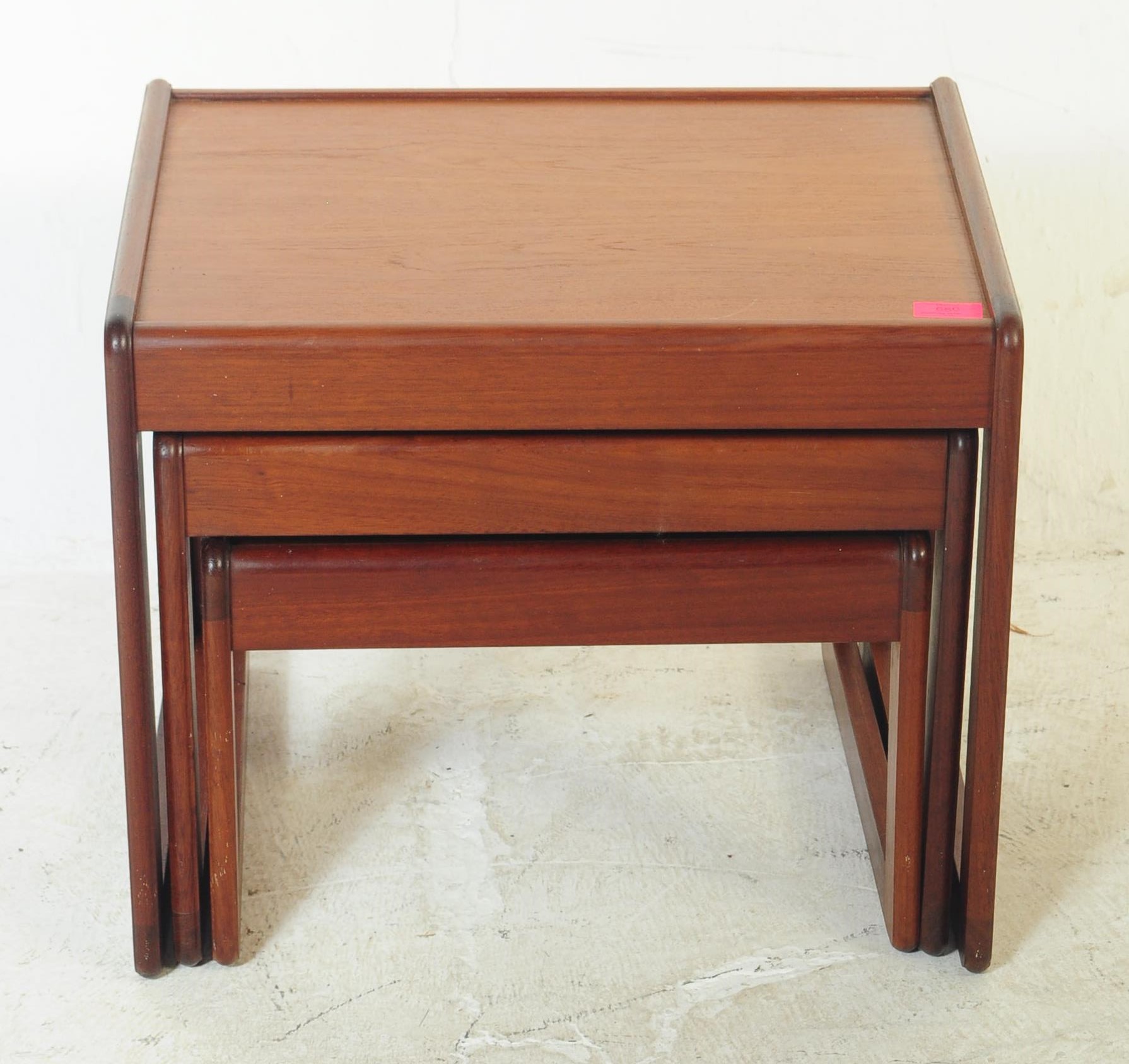 MID CENTURY TEAK NEST OF TABLES - QUADRILLE STYLE - Image 3 of 5