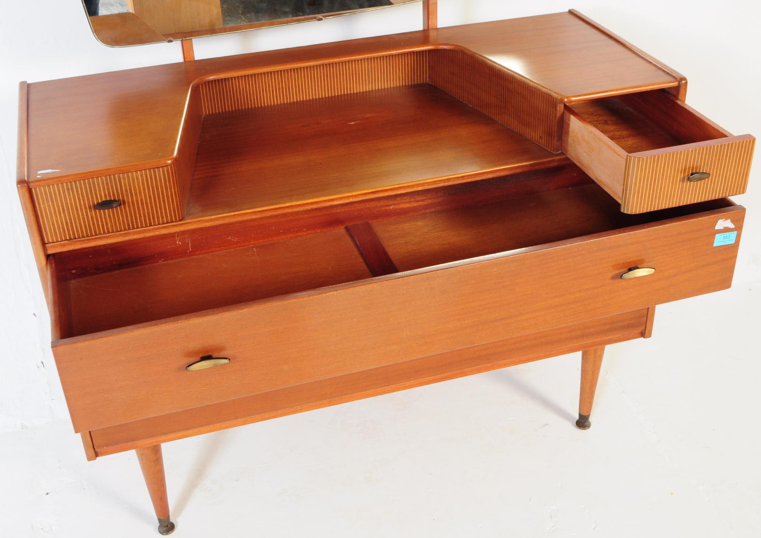 RETRO MID CENTURY TEAK DRESSING TABLE CHEST OF DRAWERS - Image 5 of 8