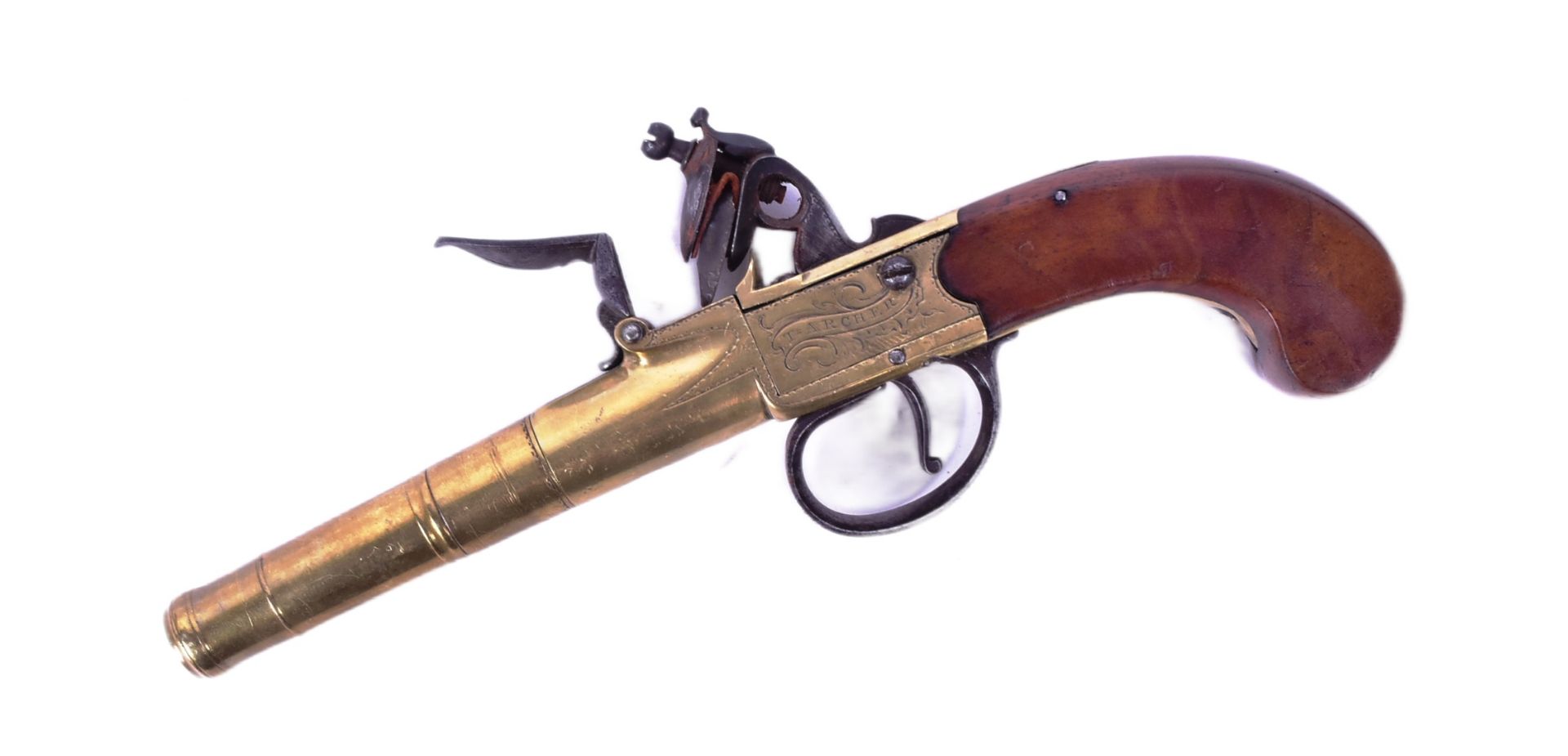 18TH CENTURY FLINTLOCK PISTOL - T ARCHER LONDON