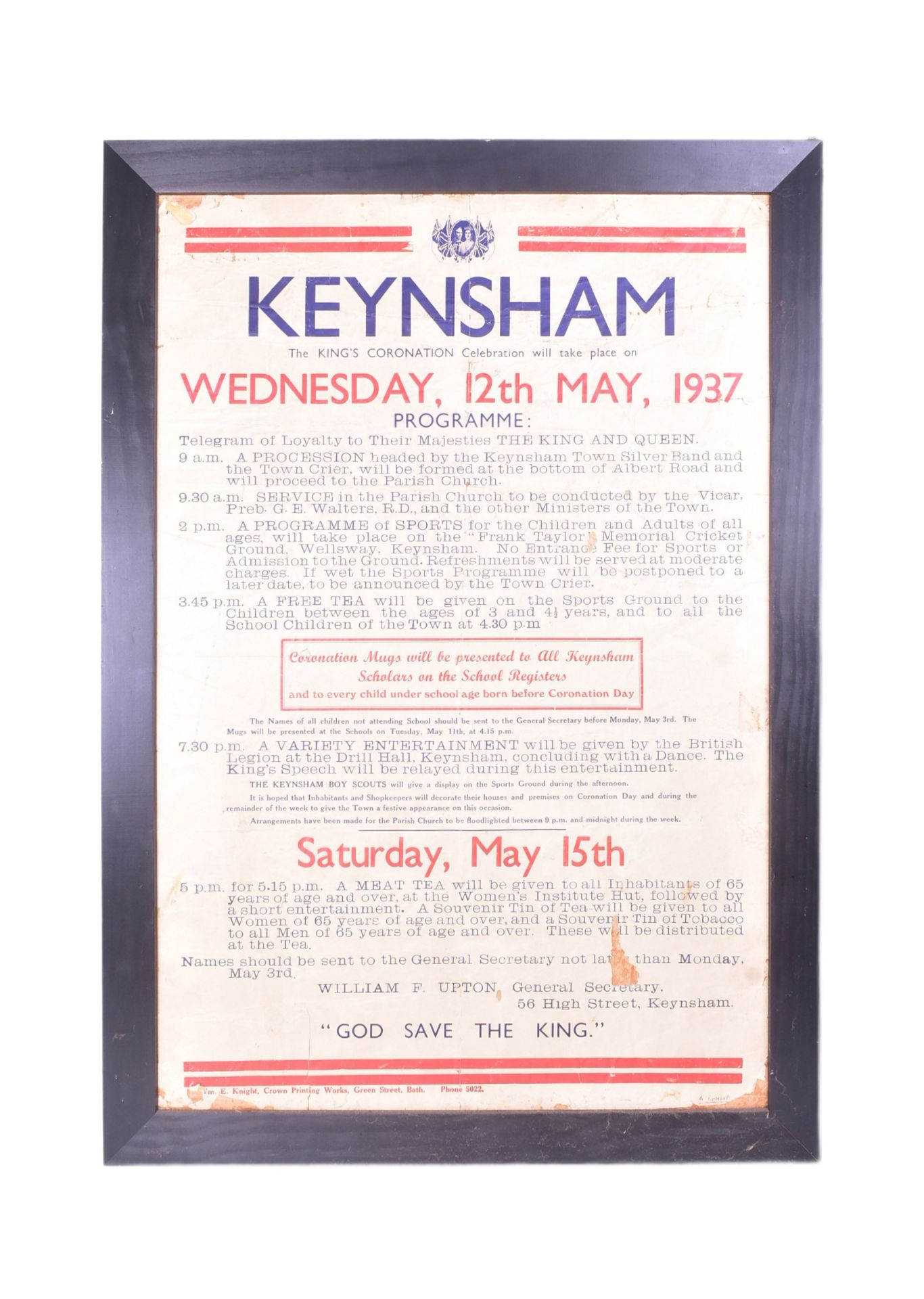 LOCAL INTEREST - 1937 KING GEORGE VI CORONATION PARTY KEYNSHAM