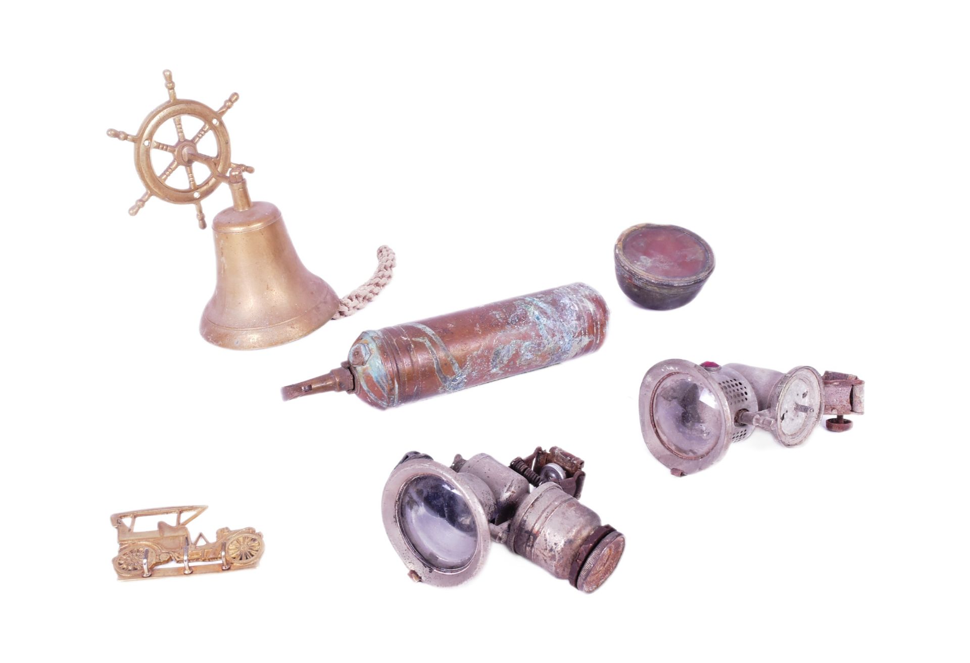 COLLECTION OF ASSORTED AUTOMOBILE & OTHER BRASS PIECES