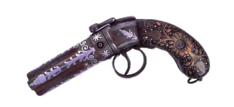 EARLY 20TH CENTURY INDIAN PEPPER BOX REVOLVER