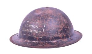 WWII SECOND WORLD WAR BRITISH BRODIE HELMET - LONDON TRANSPORT