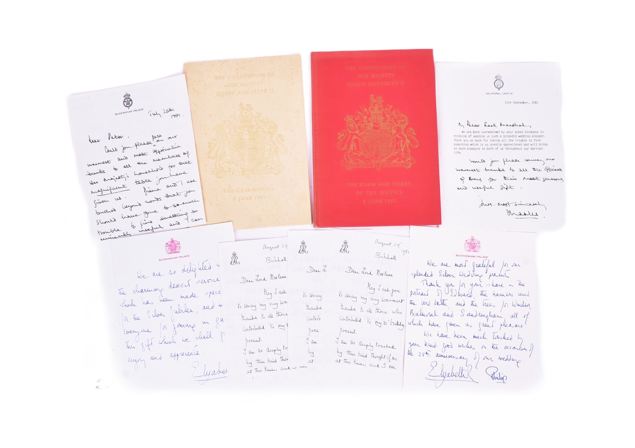 ROYALTY INTEREST - CORONATION PROGRAMME & LETTERS