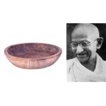 MAHATMA GANDHI - (1869-1948) - WOODEN FOOD BOWL