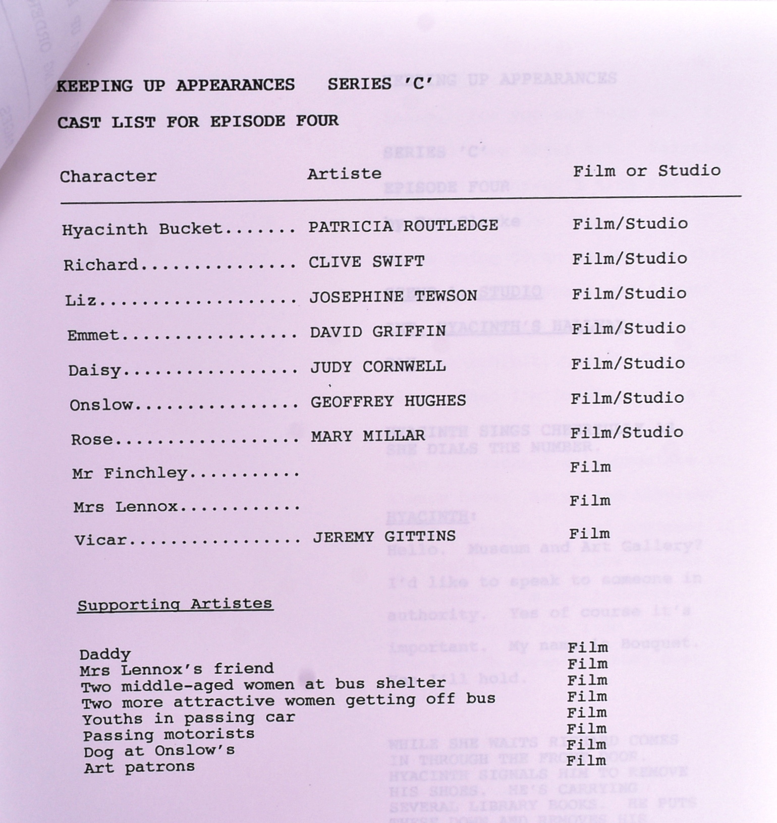ORIGINAL KEEPING UP APPEARANCES PRODUCTION USED SCRIPT - Image 4 of 5