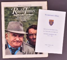 THE TWO RONNIES / RONNIE BARKER - SERVICE PROGRAMME & RADIO TIMES