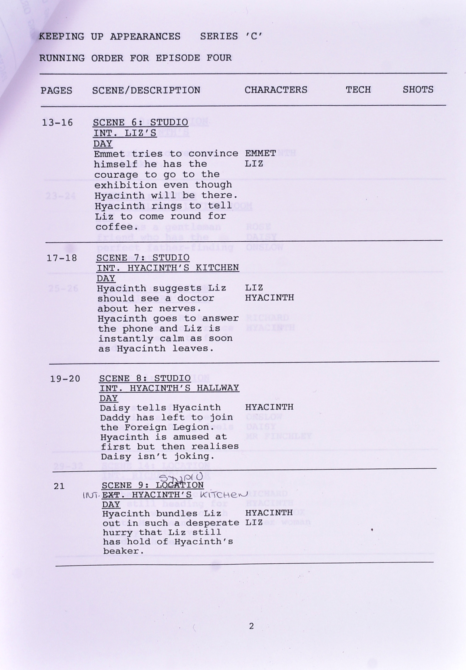 ORIGINAL KEEPING UP APPEARANCES PRODUCTION USED SCRIPT - Image 3 of 5