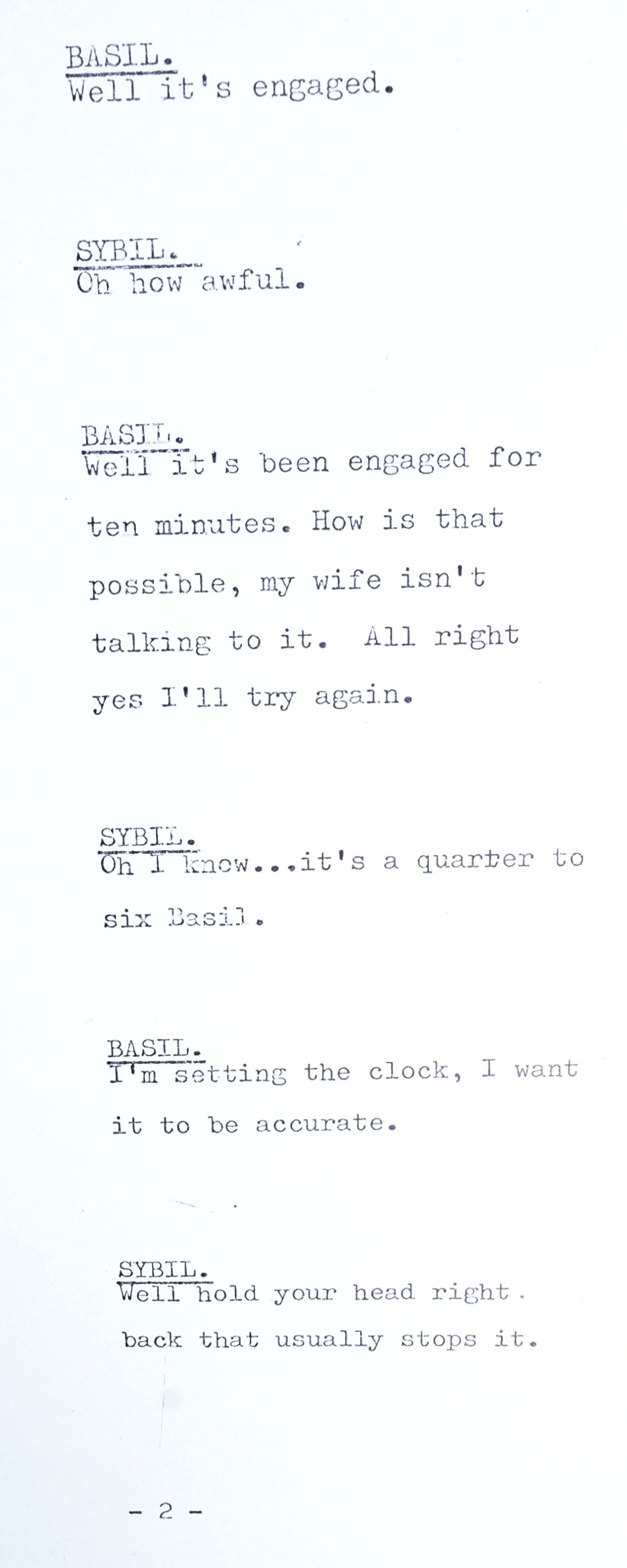 FAWLTY TOWERS (BBC SITCOM) - ORIGINAL PRODUCTION SCRIPT - Image 4 of 5