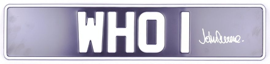 DOCTOR WHO (TV SERIES) - JOHN LEVENE SIGNED NUMBER PLATE