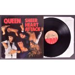 QUEEN - FULL BAND SIGNED SHEER HEART ATTACK LP SLEEVE