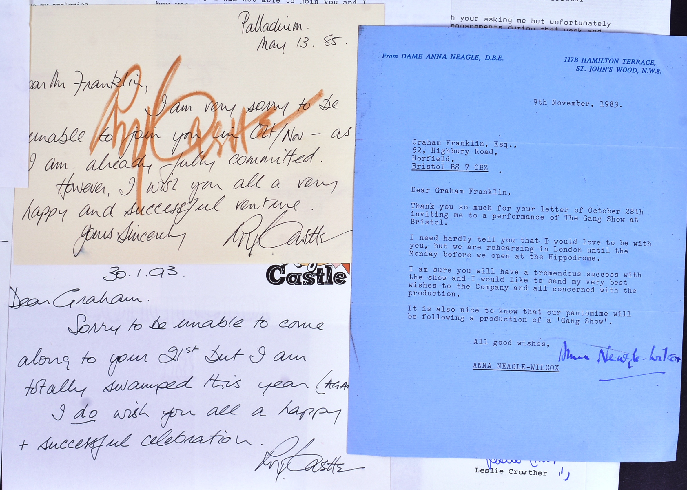 AUTOGRAPHS - COLLECTION OF 1980S SIGNED LETTERS - Image 3 of 6