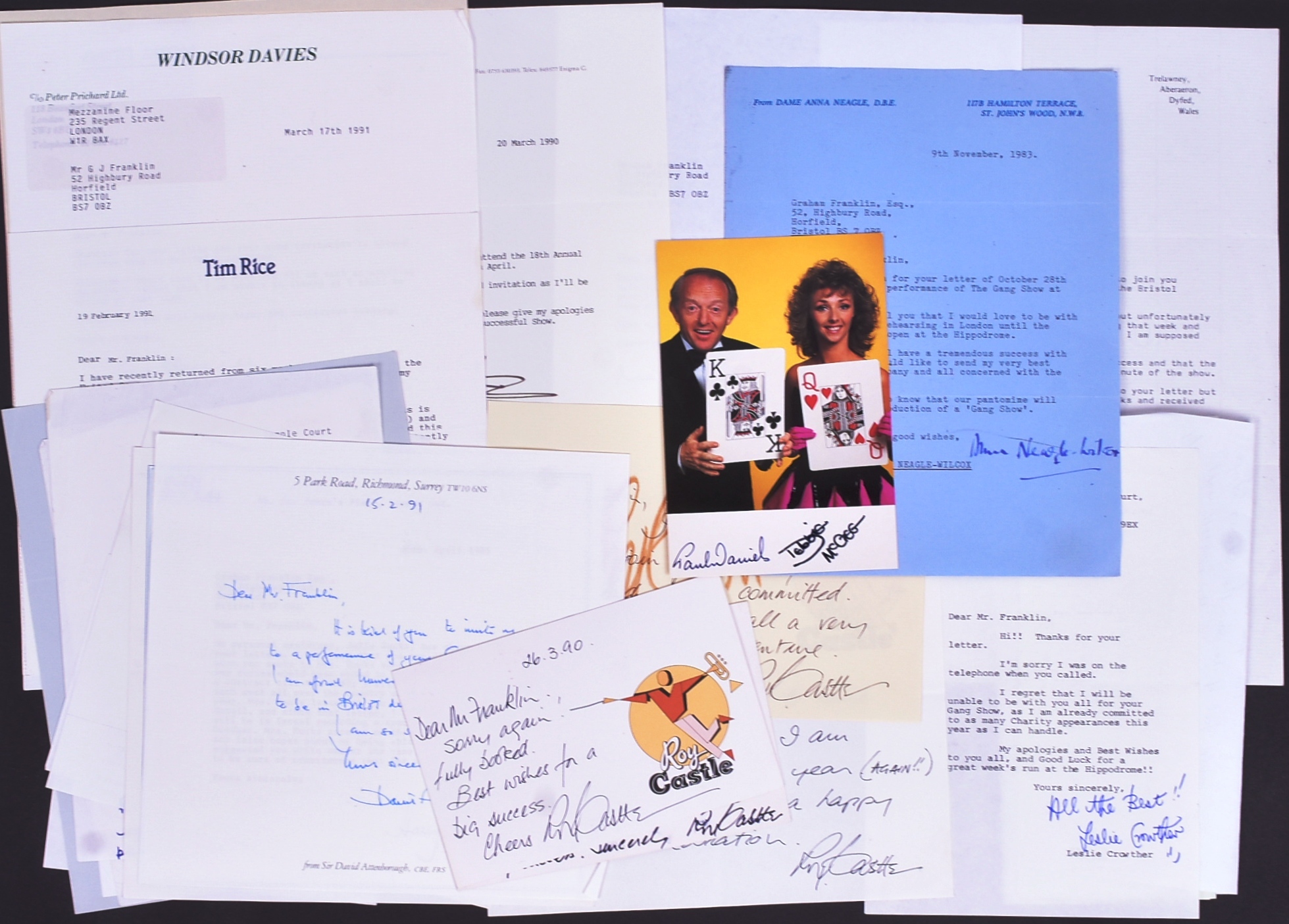AUTOGRAPHS - COLLECTION OF 1980S SIGNED LETTERS