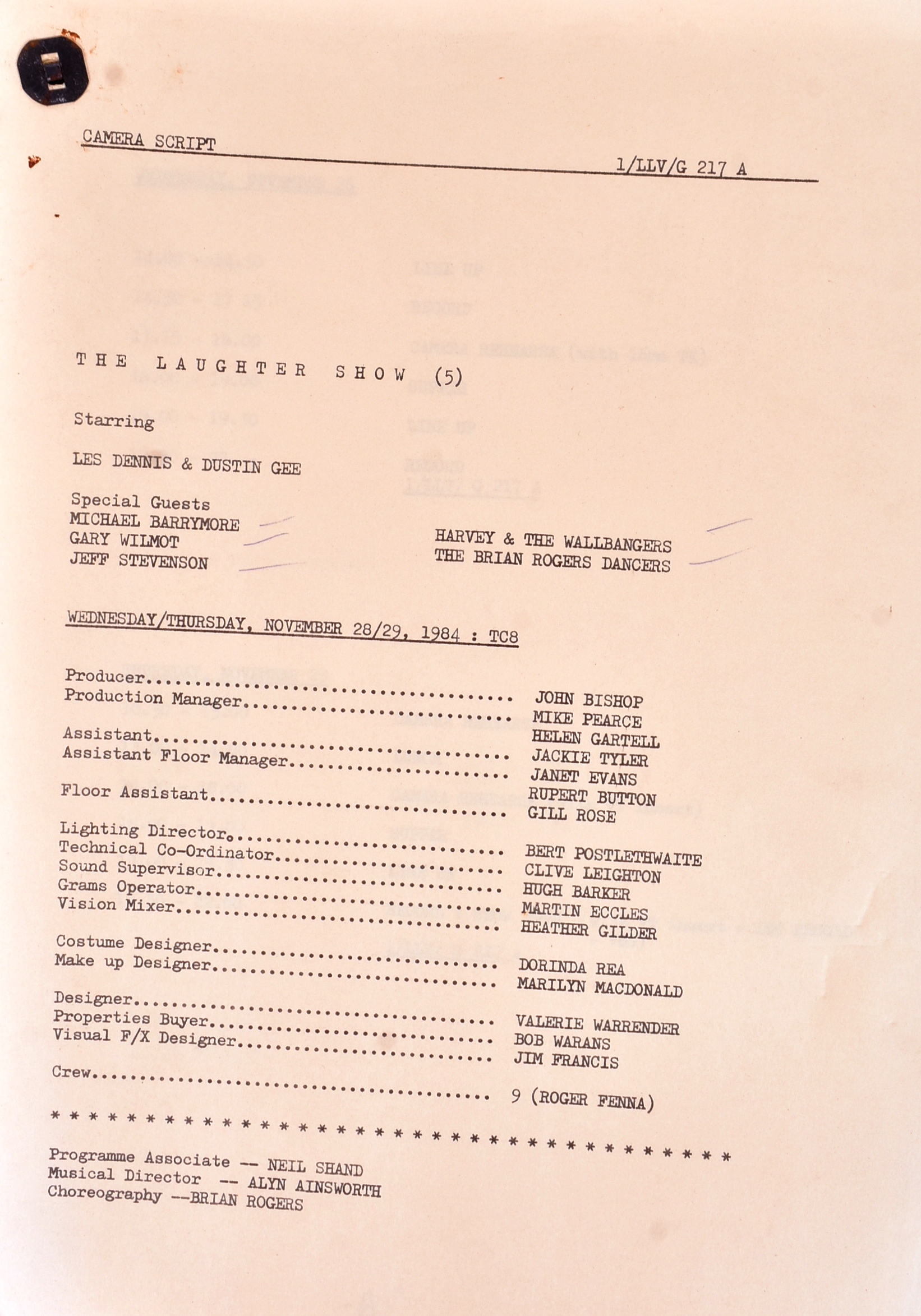 THE LAUGHTER SHOW (LES DENNIS & DUSTIN GEE) - ORIGINAL SCRIPTS - Image 2 of 6