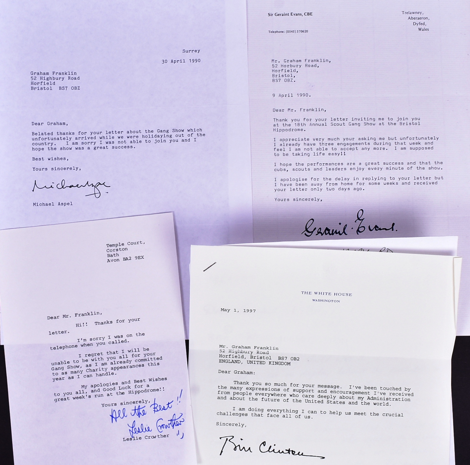 AUTOGRAPHS - COLLECTION OF 1980S SIGNED LETTERS - Image 6 of 6