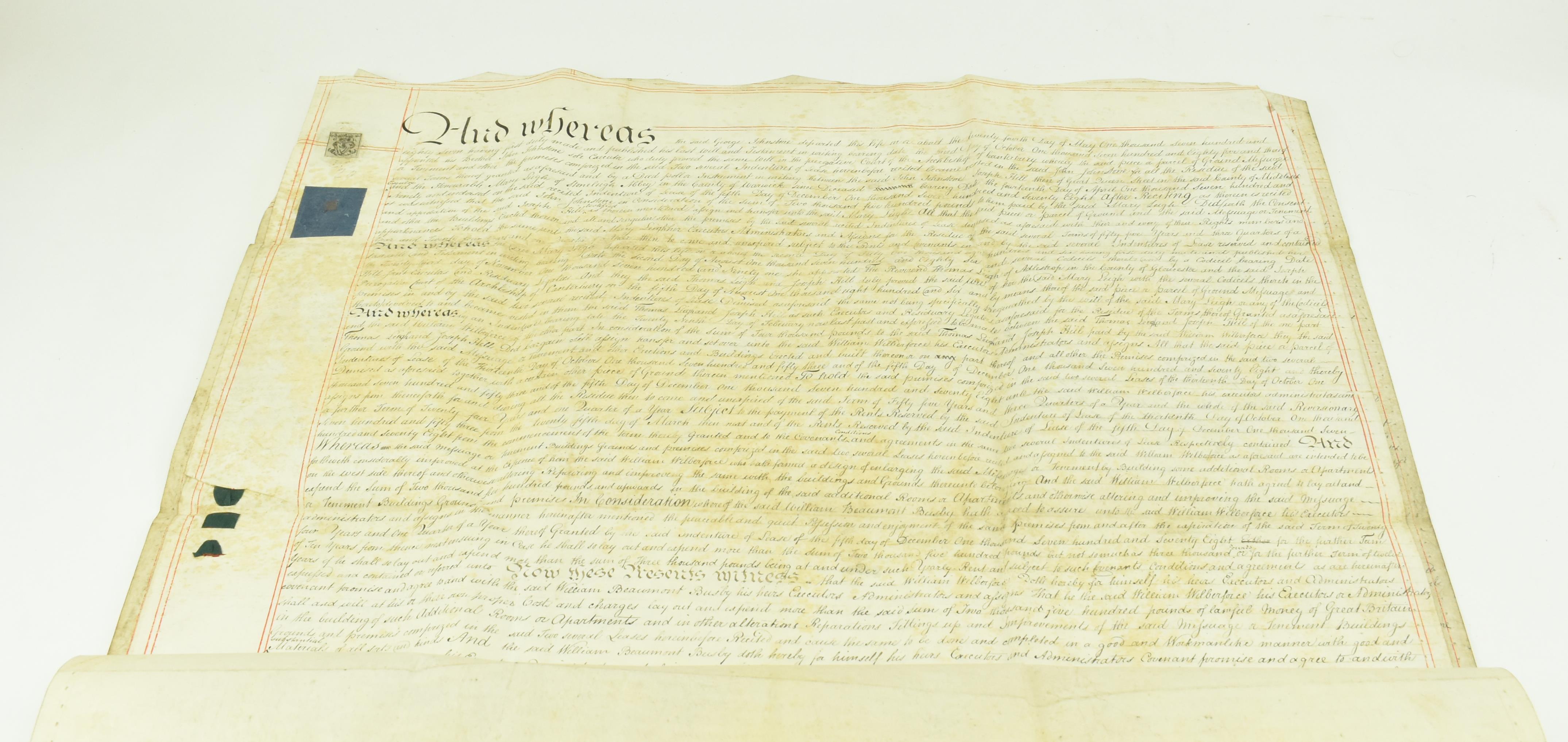 WILLIAM WILBERFORCE. 1806 SIGNED INDENTURE ON KENSINGTON GORE - Image 8 of 12