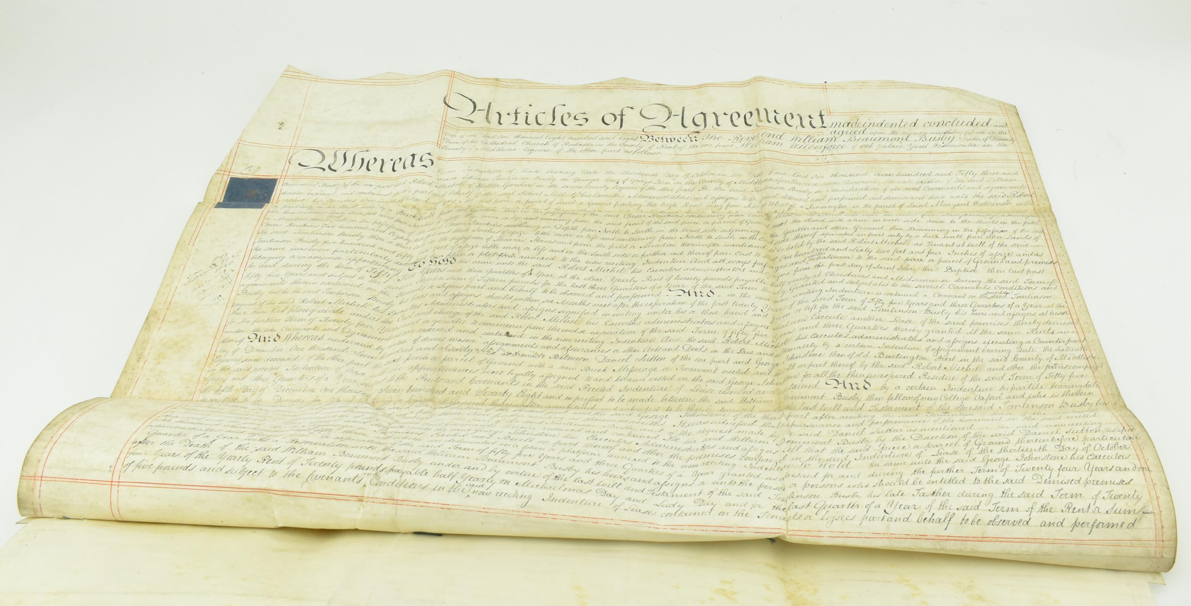 WILLIAM WILBERFORCE. 1806 SIGNED INDENTURE ON KENSINGTON GORE - Image 9 of 12