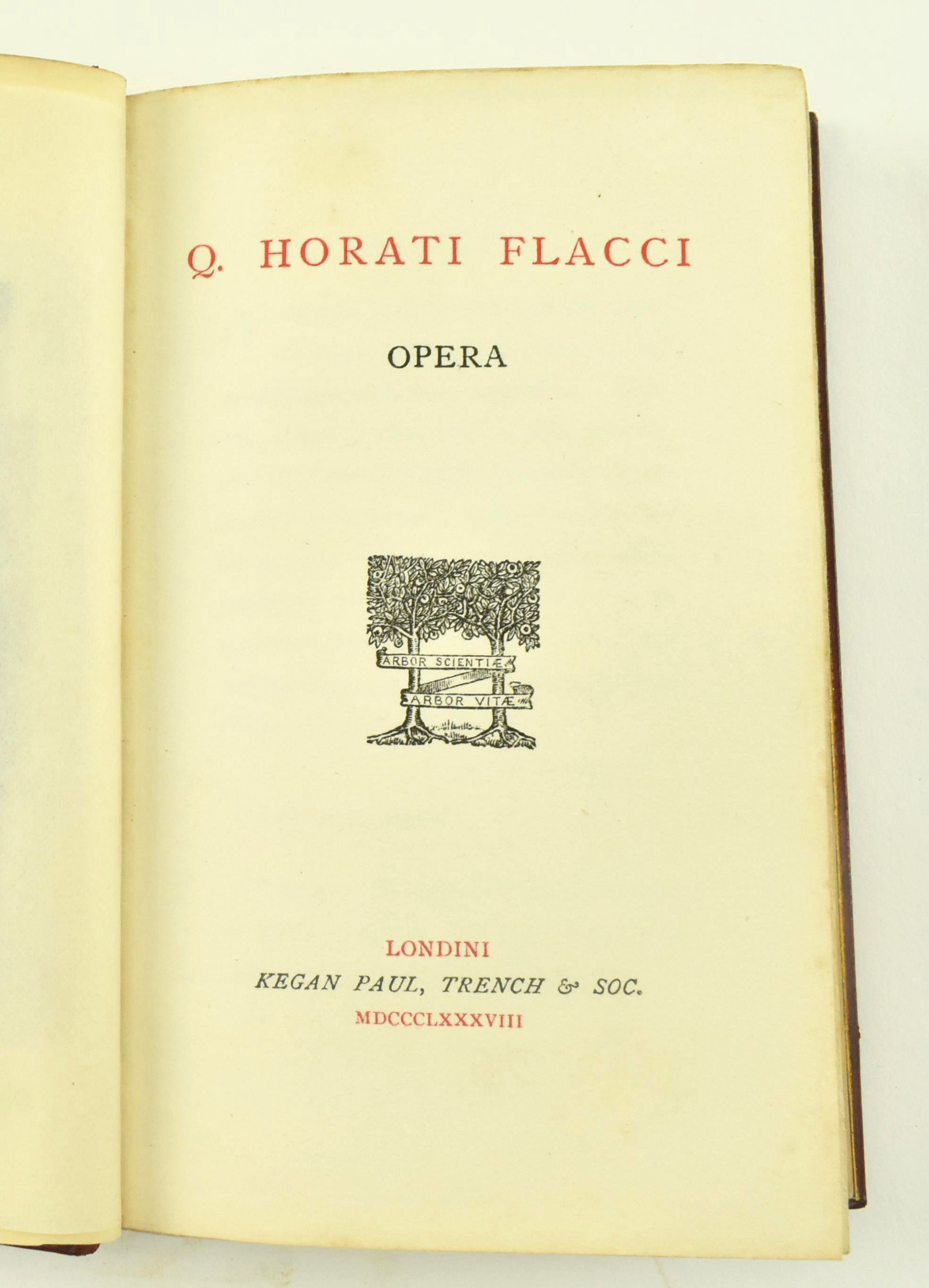 BINDING. 1888 Q. HORATI FLACCI OPERA IN HATCHARDS FINE BINDING - Image 3 of 6