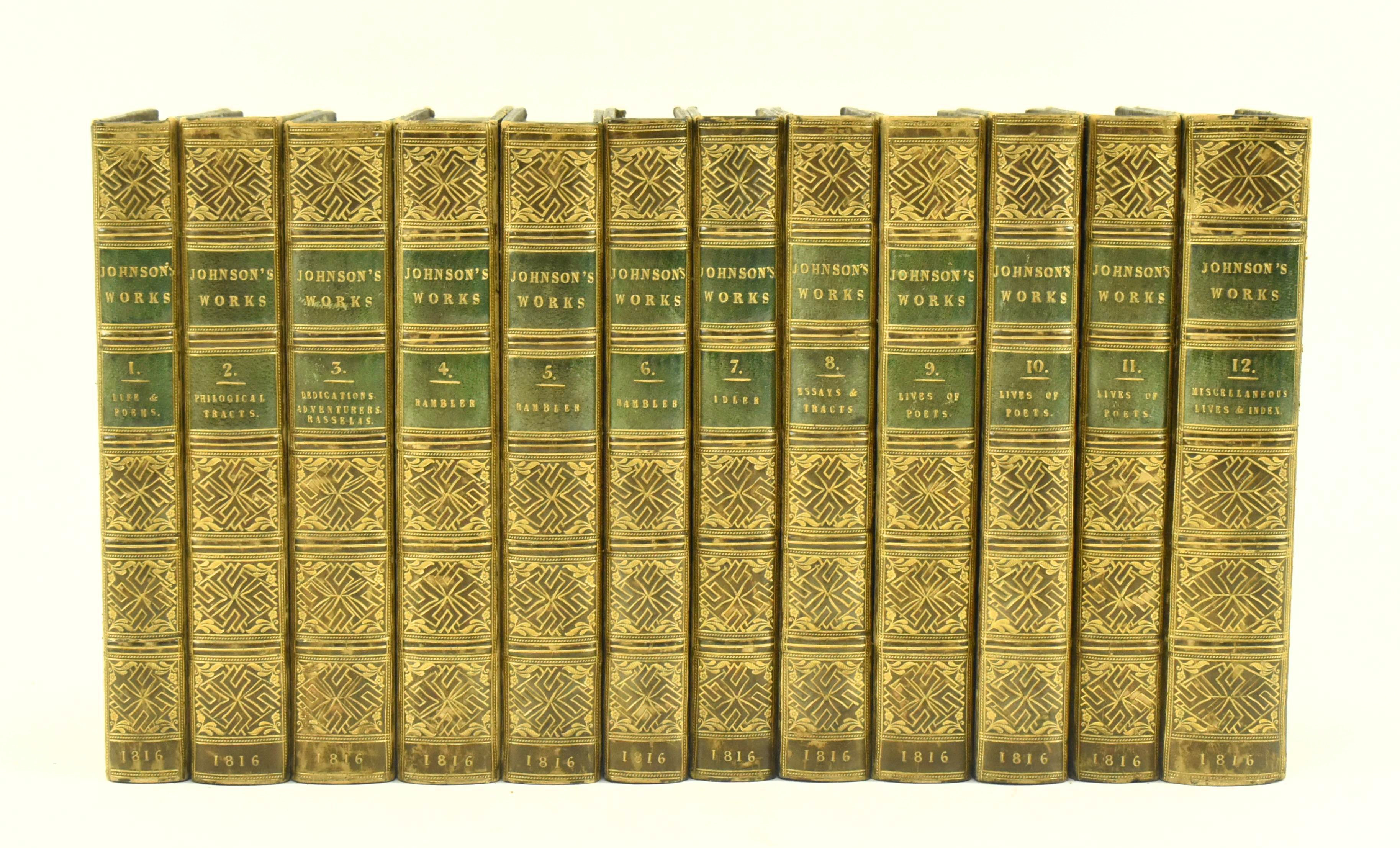 BINDINGS. 1816 THE WORKS OF SAMUEL JOHNSON IN TWELVE VOLS