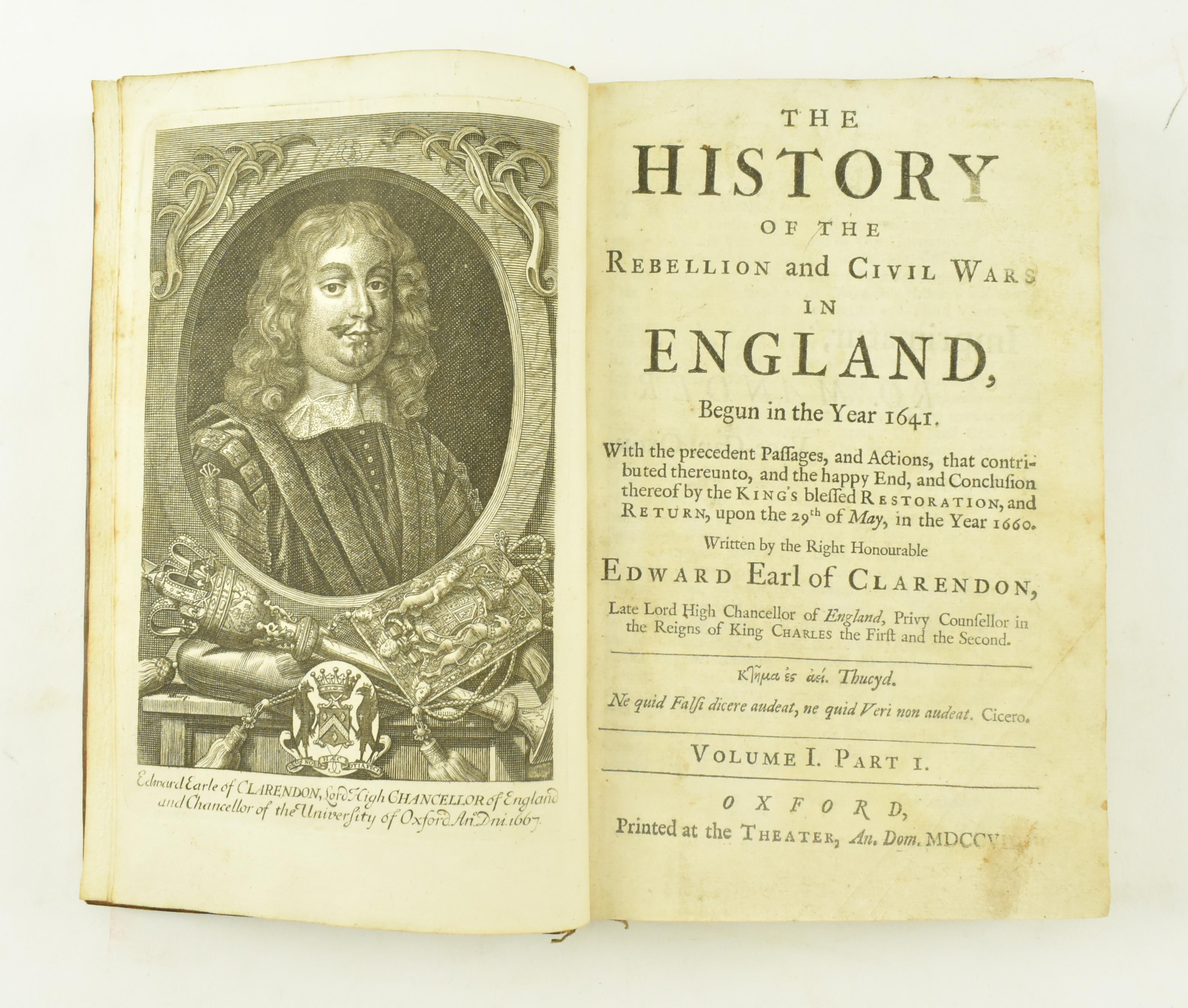 EARL OF CLARENDON'S 1707 HISTORY OF THE CIVIL WARS IN ENGLAND - Image 4 of 7