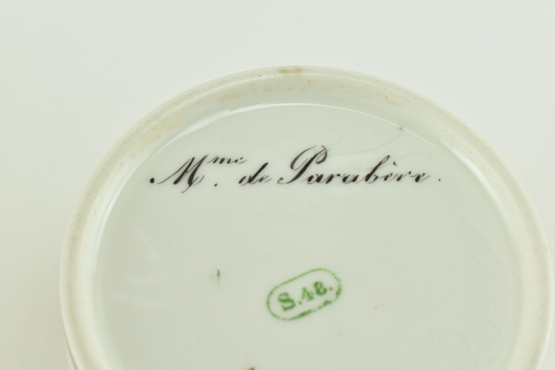 FRENCH - SEVRES LOUIS PHILIPPE - M. DE PARABIRE CUP & SAUCER - Image 8 of 8
