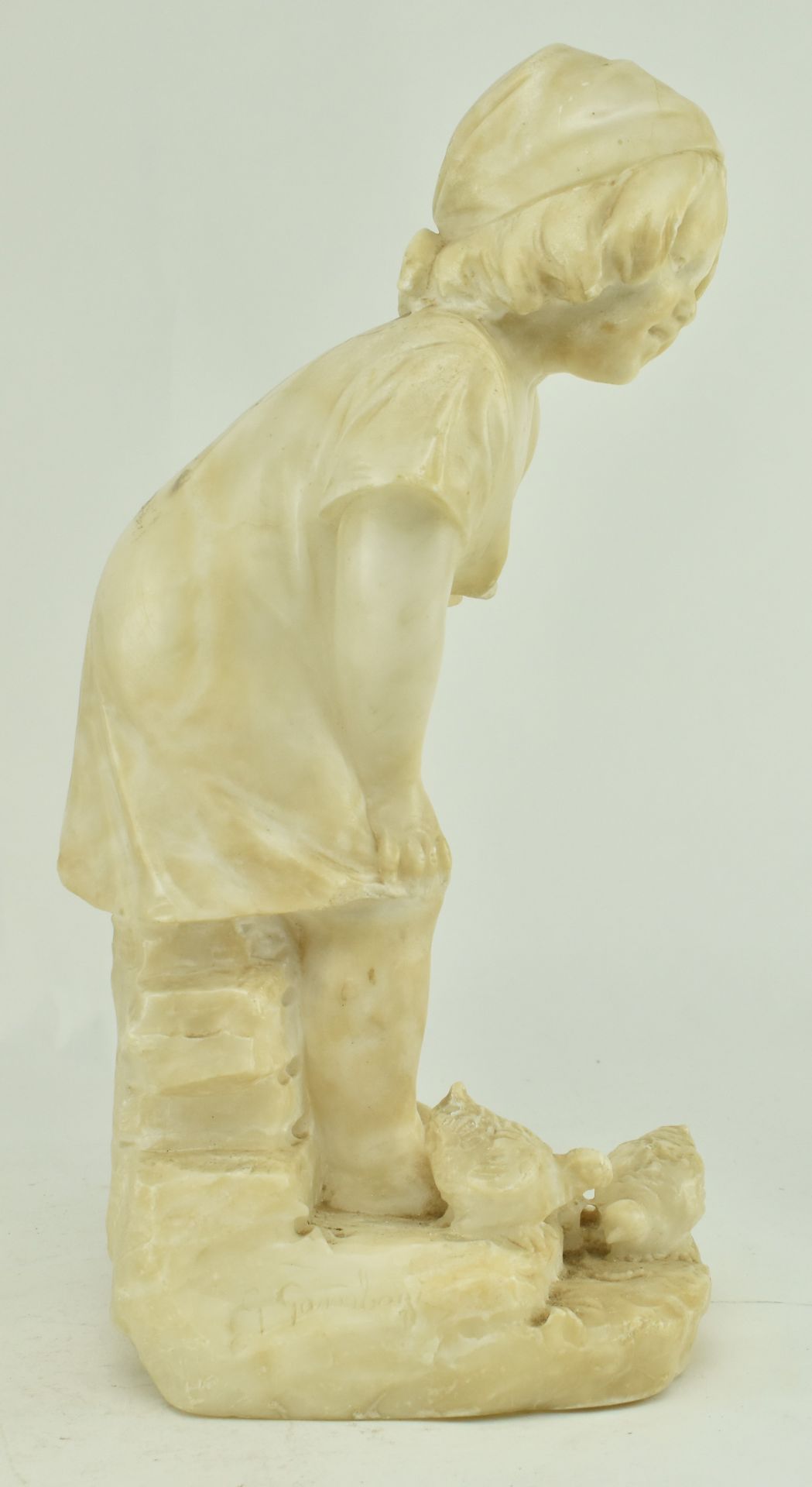 AFTER GIUSEPPE GAMBOGI - CARVED ALABASTER FIGURE OF GIRL - Bild 3 aus 7