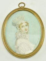LATE 18TH CENTURY FRENCH SCHOOL STYLE MINIATURE PORTRAIT