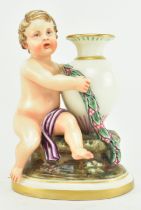 MID 19TH CENTURY WORCESTER KERR & BINN CHERUB & AMPHORA