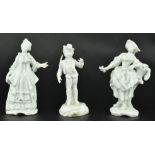 ITALIAN 19TH CENTURY CAPODIMONTE WHITE GLAZED FIGURINES