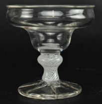 CIRCA 1765 GEORGE III OPAQUE TWIST GLASS SWEETMEAT