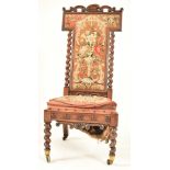 VICTORIAN 19TH CENTURY ROSEWOOD PRIE DIEU CHAIR