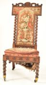 VICTORIAN 19TH CENTURY ROSEWOOD PRIE DIEU CHAIR