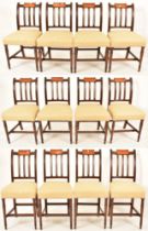 TWELVE GEORGE III 19TH CENTURY MAHOGANY DINING CHAIRS