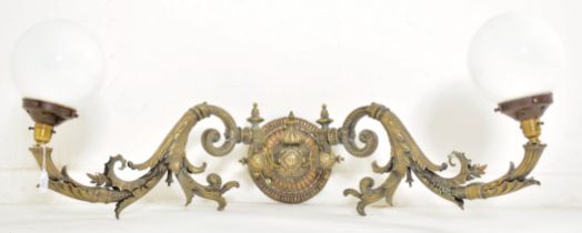 FRENCH ART NOUVEAU CAST METAL TWIN ARM WALL SCONCE