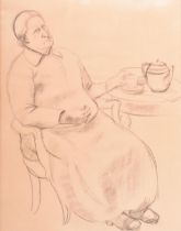 DOROTHY HEPWORTH - OLD MRS BARNES - PENCIL SKETCH DRAWING