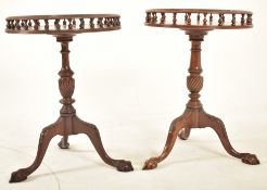 MATCHED PAIR OF REGENCY REVIVAL WINE TRIPOD TABLES