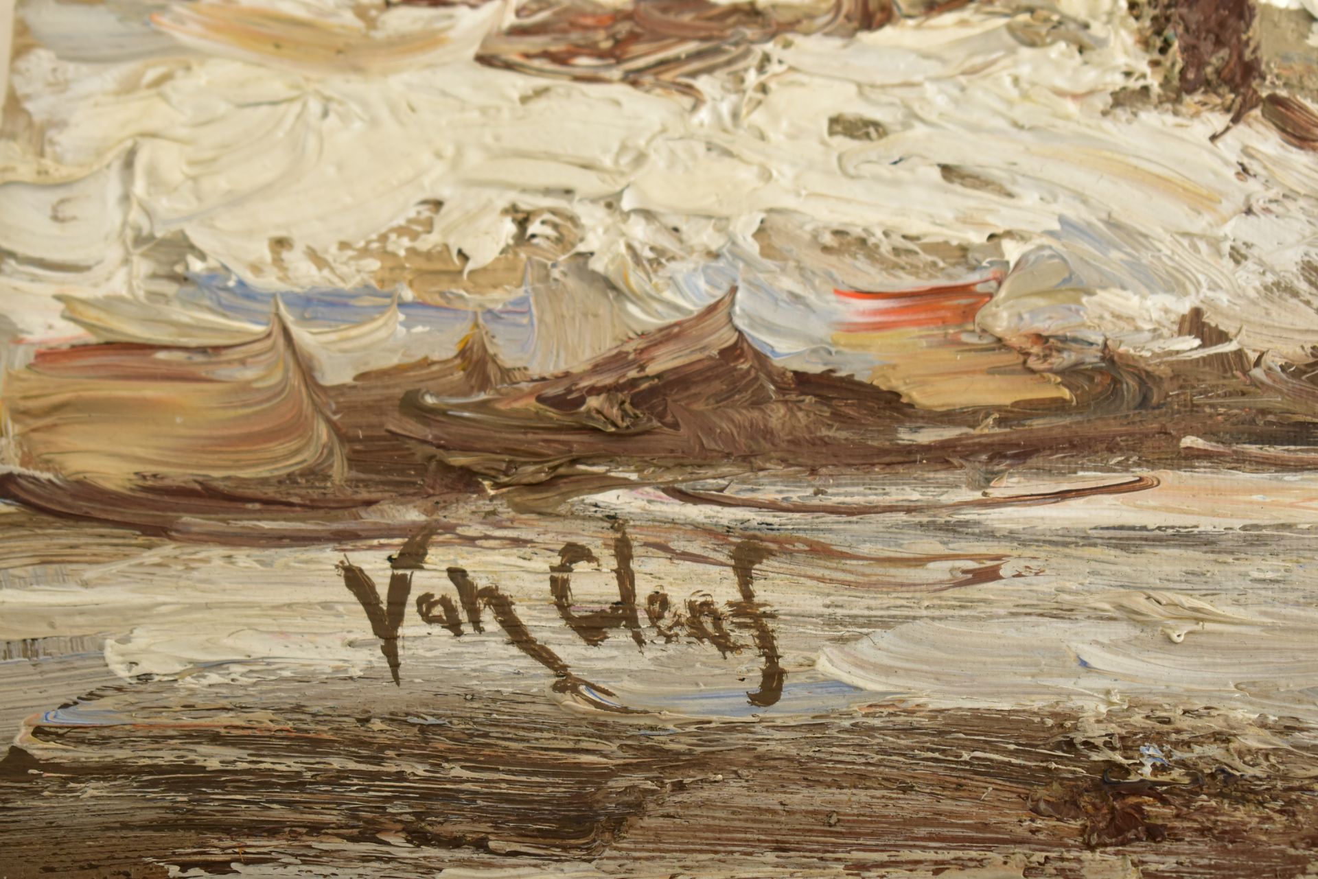 THEO VAN CLEEF - PAIR OF OIL ON CANVAS SNOWSCAPE PAINTINGS - Image 2 of 9