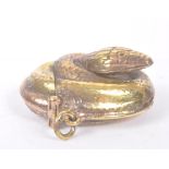 VINTAGE 20TH CENTURY GILT METAL SNAKE VESTA CASE